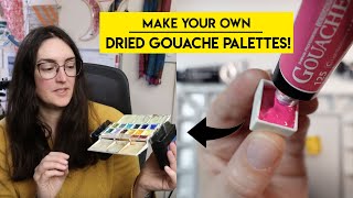 Exactly how I setup my DRIED GOUACHE palettes ✶ step by step & tips