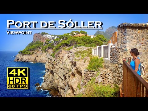 Port de Sóller Mallorca Viewpoint 4K 60fps HDR (UHD) 💖 Best Places 👀 Car trip , city ride