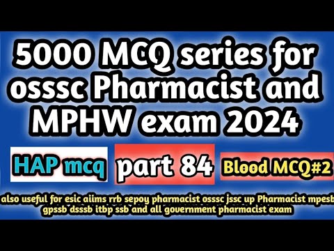 5000MCQseriesforossscpharmacistandmphwexam2024#hapmcq#railwaypharmacistexam2024#dsssbpharmacist2024