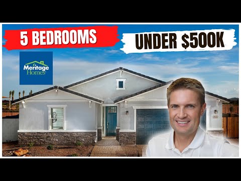 5 Bedrooms for Under $500k Near Phoenix | Bella Vista Farms | Meritage Homes | Bailey Model