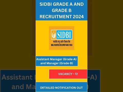 SIDBI Notification 2024 | SIDBI Vacancy, Salary, Eligibility 2024| Latest Government Jobs 2024