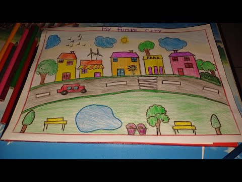 My future city |  School Talent show competition | DUBAI | Drawing for kids 💐