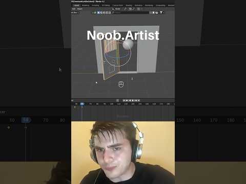 Noob vs Pro artist: Rigid body door #blendertutorial #blender #blendercommunity #blender3d #b3d