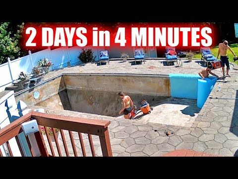 TIMELAPSE: Replacing a 20+ year old Pool Liner in 4 minutes!