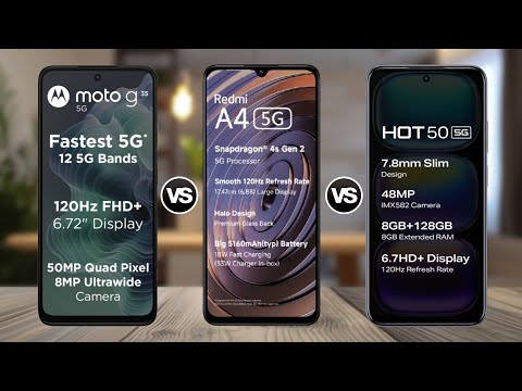 Moto G35 5G Vs Redmi A4 5G Vs infinix Hot 50 5G