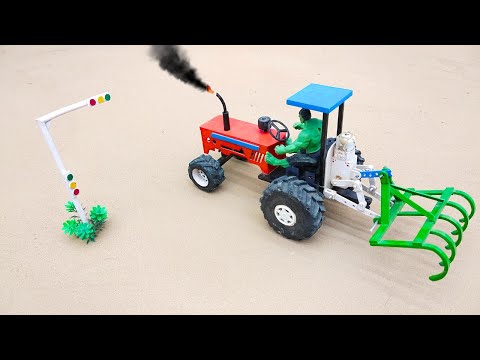 DIY Mini tractor transporting plough machine science Project @Acrofter1