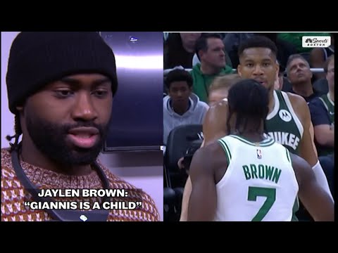 Jaylen Brown says "Giannis is a child" after faking handshake then walks away!