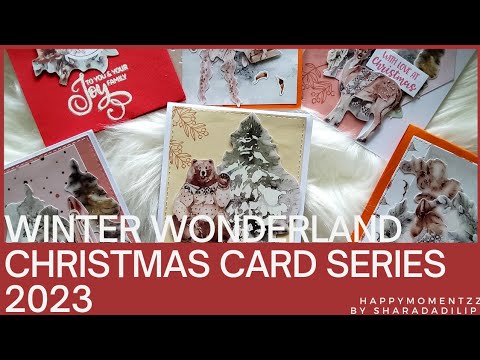 Winter Wonderland Christmas cards holidayseries 2023 with decotimecrafts paper craft set