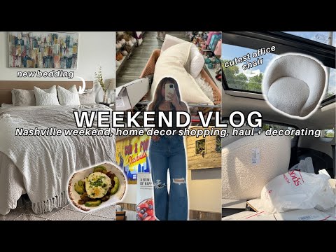 WEEKEND VLOG // Brunch, home decor shopping, Target/HomeGoods haul + new bedding l Nashville vlog