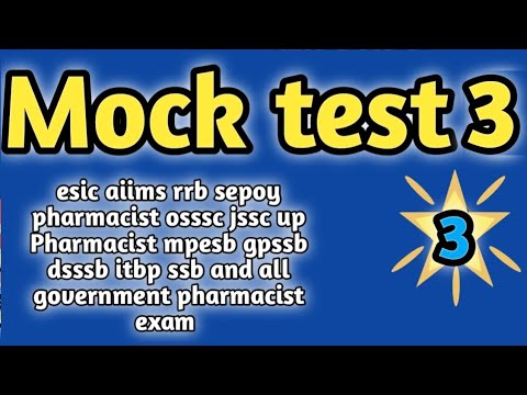 mock test 3 forgovernmentpharmacistexam preparation#rrbpharmacistexam#ossscpharmacistandmphwexam2024