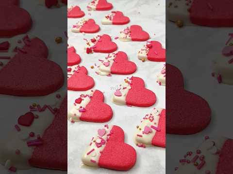 Valentine's Sugar Cookies 💗 #baking #recipe