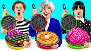 Wednesday vs Grandma Cooking Challenge | Food Battle by FUN FOOD