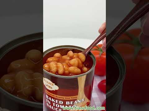 Savor the Classic Comfort: Canned Tomato Baked Beans! 🍅| Tianz Food Factory #tomato #cannedfood