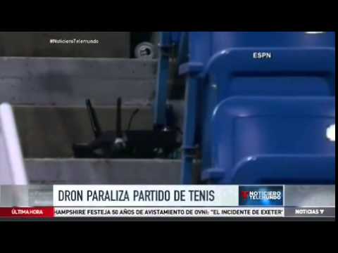 Video: Dron se estrella en las gradas del US Open