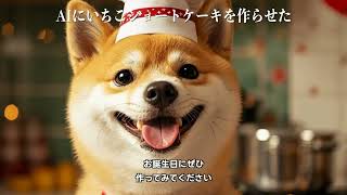 AI犬にいちごショートケーキを作らせた🐶 *AI動画*　#ai料理 #ai #柴犬 #ケーキ