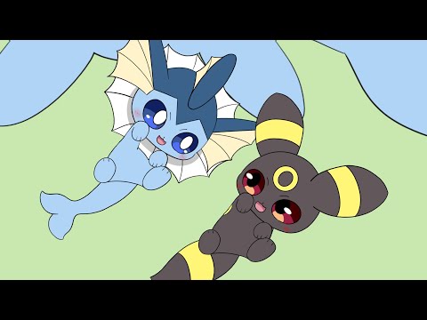 Mini-Umbreon's Secret Technique Explodes on Timid Mini-Vaporeon!? | Pokémon Animation