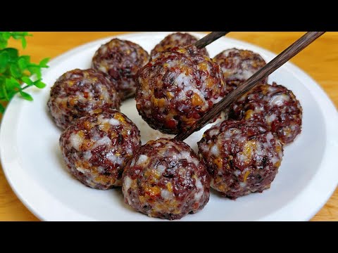 Red Date & Purple Rice Balls: Healthy, Delicious, and Easy to Make ! 红枣紫米丸子：健康美味，轻松自制，绝对让你爱上！