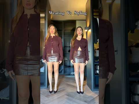 H&M Burgundy mini skirt 2 ways 😘 #fashionstyle #fashion #tutorial #grwm #ootdb#fashiontrends