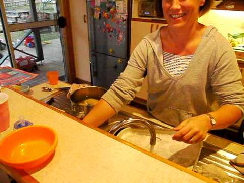 Louise making pizza dough