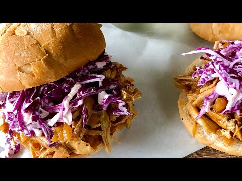 Apple Cider-Braised Pulled Chicken Sandwiches