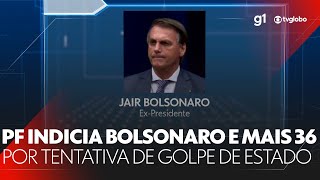 PF indicia Bolsonaro e mais 36 pessoas por tramar golpe de Estado #g1 #JN #noticias