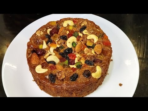 బేకరీ స్టైల్ రియల్ ప్లమ్ కేక్ 😋 | Christmas & New Year Special Eggless Plum Cake Without Oven #cake