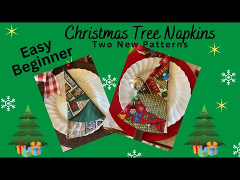 ADORABLE EASY DIY Folded CHRISTMAS TREE NAPKIN Tutorial- perfect project for beginner!