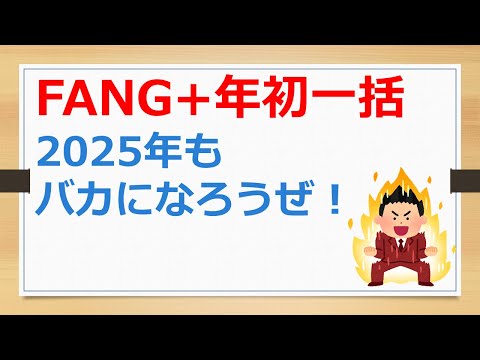 FANG+年初一括投資、2025年もバカになろうぜ！　【有村ポウの資産運用】241107-2