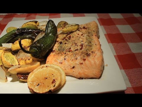 Salmon & Yellow Squash Air Fryer ~ Easy / Delicious