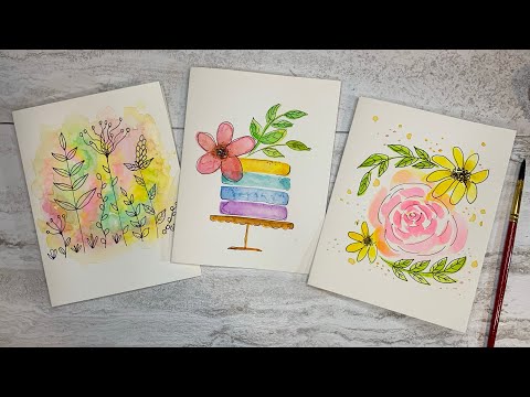 Easy Watercolors Cards Idea for Any Occasions | Watercolors Cards for Beginners