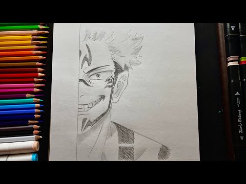 How to draw sukuna from jujutsu kaisen | sukuna step by step | easy tutorial