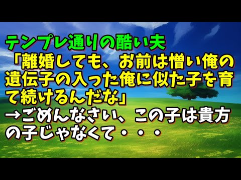 【スカッとひろゆき】テンプレ通りの酷い夫「離婚しても、お前は憎い俺の遺伝子の入った俺に似た子を育て続けるんだな」→ごめんなさい、この子は貴方の子じゃなくて・・・