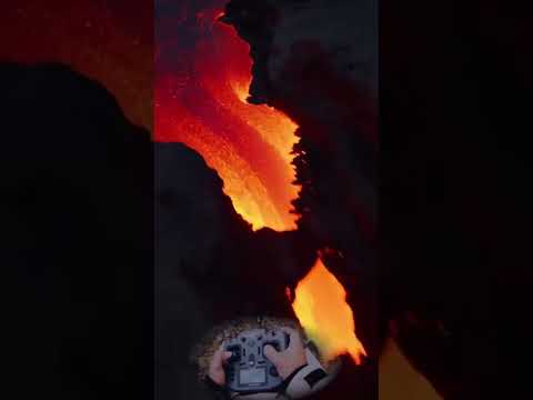 Drone view of erupting volcano #amazing #shorts #dronevideo