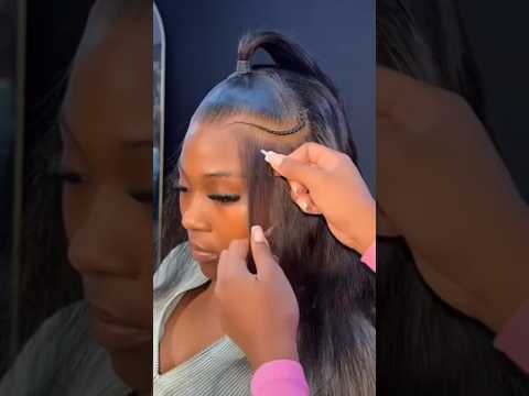 FRONTAL WIG INSTAL STYLED W/ DRAMATIC BABY HAIRS 😍 #beauty #viral #fypシ #shorts #shortvideo #fyp