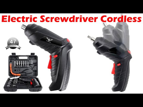 Electric Screwdriver Cordless 47 in 1 Rotated 90 Degrees Rechargeable Portable Screwdriver with LED