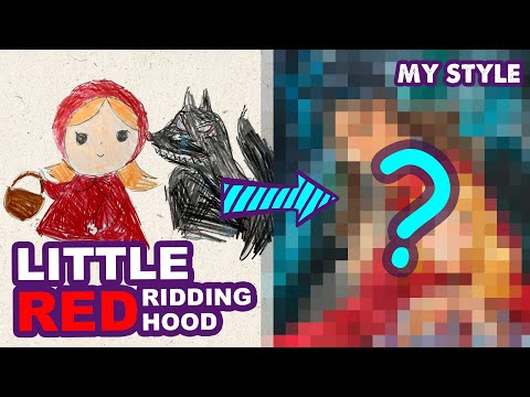 How To Draw Little Red Riding Hood & Big Bad Wolf | Semi Realistic Style | Huta Chan