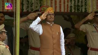 Madhya Pradesh Chief Minister Shivraj Singh Chauhan hoists the national flag on Independence Day