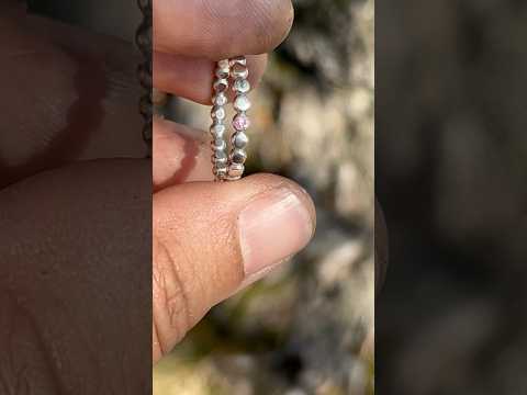 Pink sapphire bead ring #jewelry #handmadejewelry #asmr #uniquejewelry #smallbusiness #giftsforher