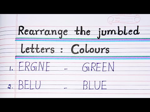 Rearrange the jumbled letters - Colours