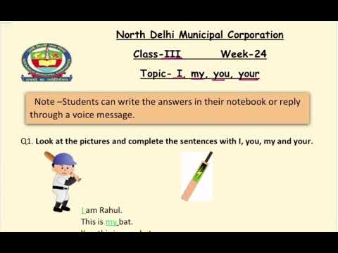 Class 3 English | I My You Your | Week 24 | FirstStep | worksheet solution