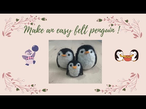 Easy felt penguin using polystyrene ball and felt