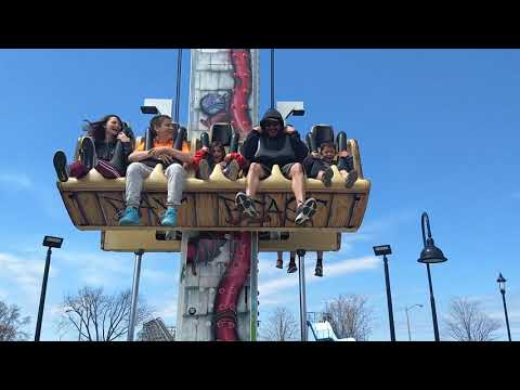 Nick, Lucy, and Jack riding the Bay Beast