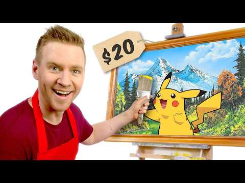 I Painted POKEMON inside of Thrift Shop Art!