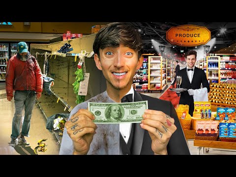 WORLD'S CHEAPEST VS MOST EXPENSIVE GROCERY STORE! ($100 BUDGET CHALLENGE)