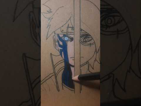 Boruto x Sarada Drawing Part 2 #shorts #boruto #sarada #anime #animedrawing #naruto #kakashi