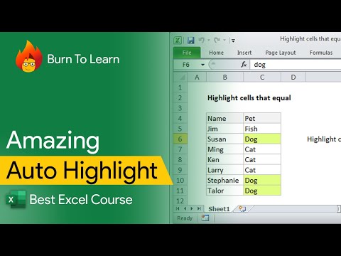 How adding AUTO HIGHLIGHT a cell  | Excel