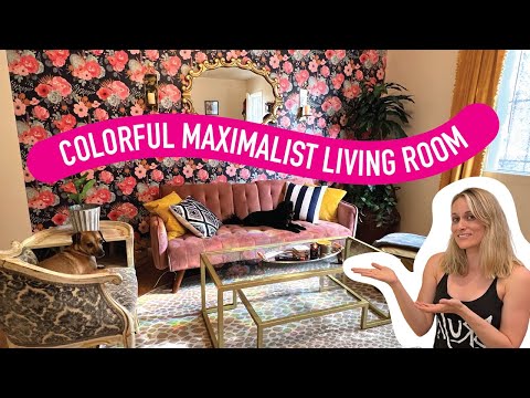 DIY Colorful Renter Friendly Apartment Makeover| Maximalist Living Room