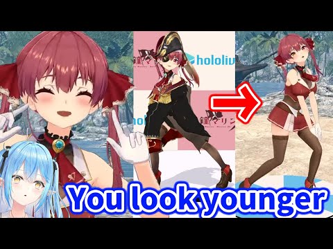 Marine reveals her new 3D model and she gets younger body【Hololive】