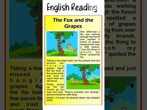 English Reading practice|| The fox and the grapes