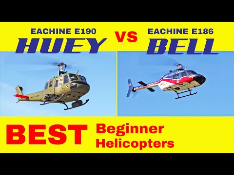 Best Beginner RC Helicopters - E190 Huey vs E186 Bell